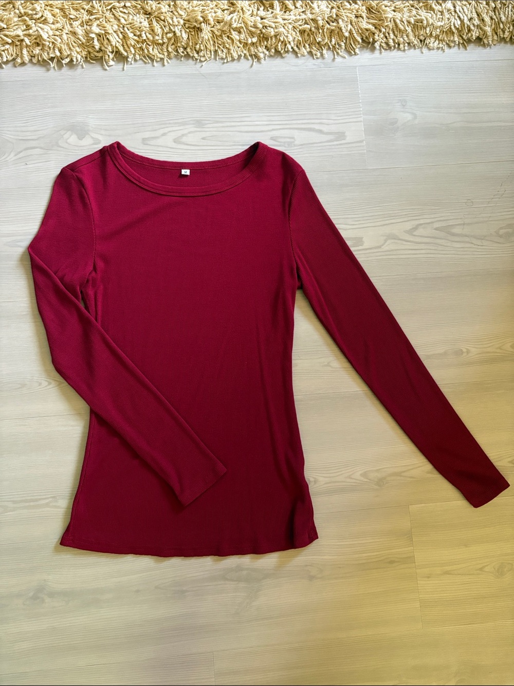 Women’s Long-Sleeve Boatneck Top - Burgundy